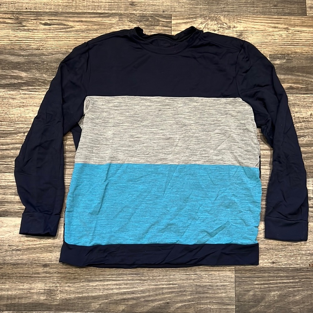 Icebreaker Men's Merino Wool Escape Long Sleeve Crew in Blue Size XL